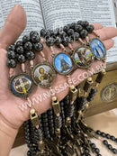 [COMPRE 1 LEVE 2] Terço em Pedras Naturais Hematita Original com os Mistérios do Rosário - 40% de Desconto