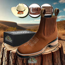 Kit Botina Brave Texana de Couro Robusto e Sofisticado + Brindes: Chapéu, Cinto e Carteira