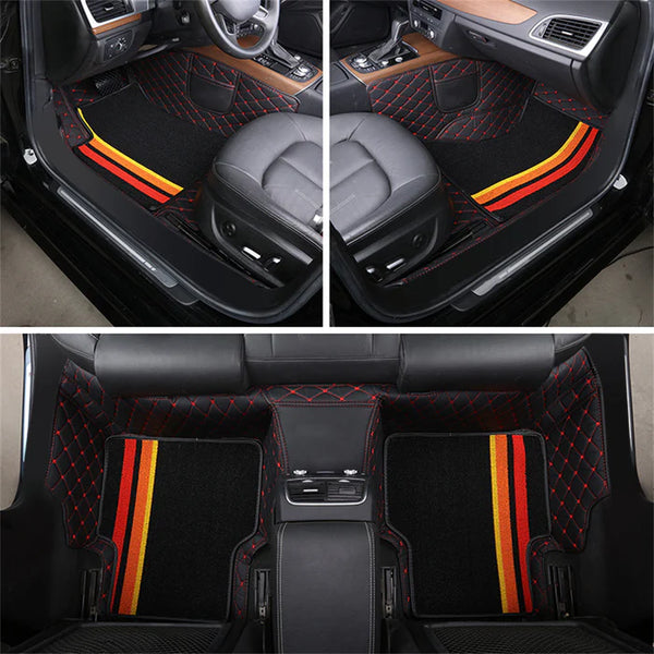 Conjunto Completo de Tapetes Automotivos Veluna Luxo e Conforto 2025 | Jogo de 4 Peças + Capa de Volante