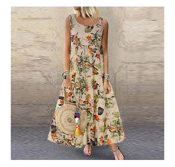 Vestido Flora Longo sem Mangas