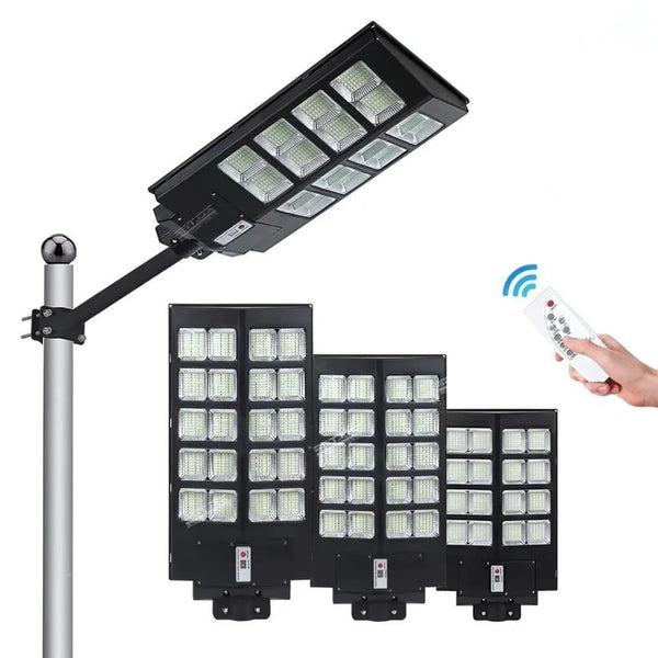Kit 3 Luminárias LED Solar para Chácaras, Quintal, Comércio e Ruas - Parede ou Poste