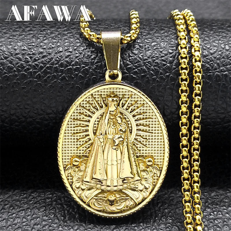 COLAR NOSSA SENHORA - FOLHEADO A OURO + FRETE GRATUITO