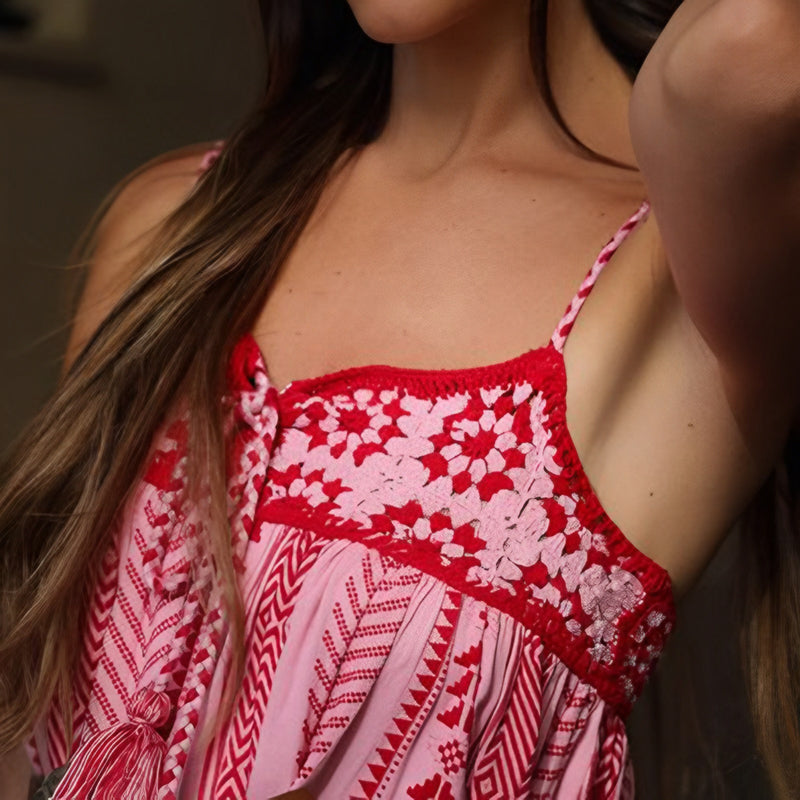 Vestido Mirian Longo Detalhe em Crochê