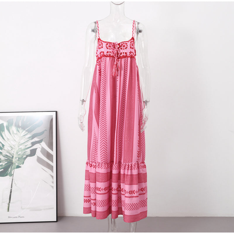 Vestido Mirian Longo Detalhe em Crochê