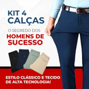 Kit 4 Calças Social Clássica Alfaiataria Gentleman + Brinde Cinto Social Couro