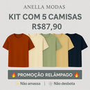 Kit com 5 Camisetas Texturizadas Malha Waffle Milano - Não amassa, não desbota e 0 transparência