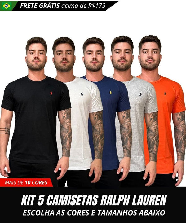 Kit 5 Camisetas Polo Ralph Lauren